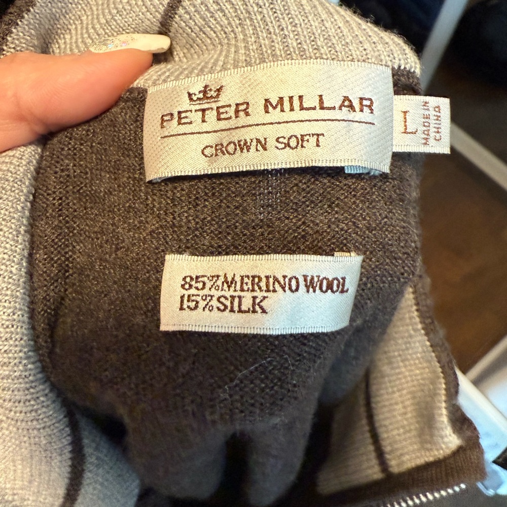 Peter Millar Charcoal Zip-Up Sweater Vest - Picture 4 of 5